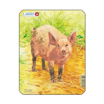 Пазл Рисунок свиньи, 5 деталей